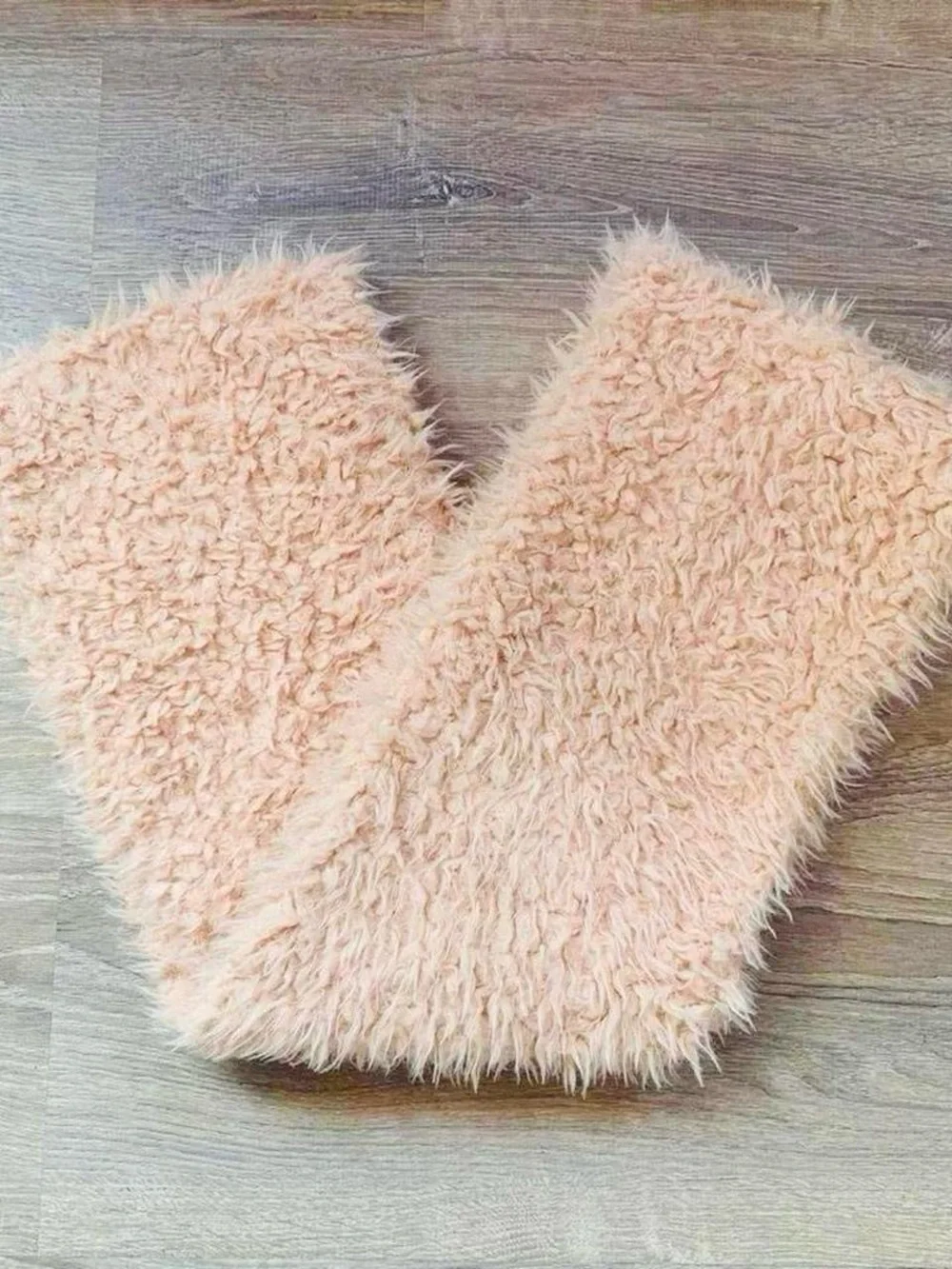 Peach Pink Faux Fur Infinity Scarf